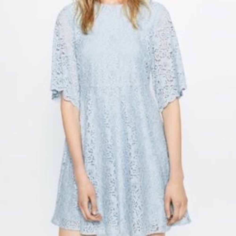 Zara Sky Blue Babydoll Dress